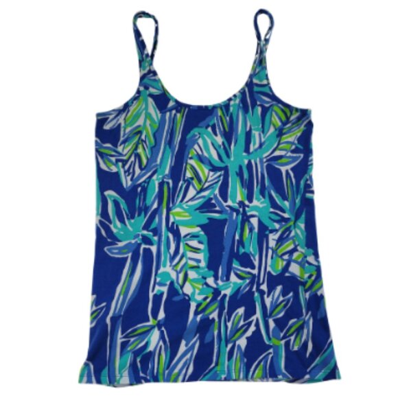 Lilly Pulitzer Blue Crush Bamboom Print, Tabbie Tank Top - Picture 1 of 7